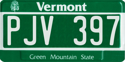VT license plate PJV397