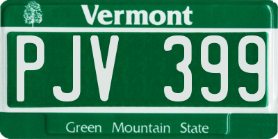 VT license plate PJV399