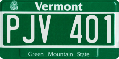 VT license plate PJV401