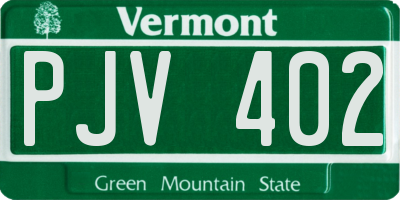 VT license plate PJV402