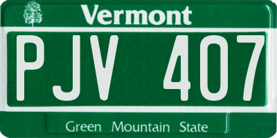 VT license plate PJV407
