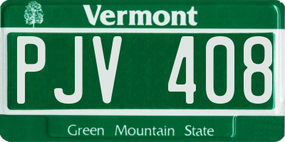 VT license plate PJV408