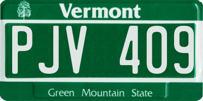 VT license plate PJV409