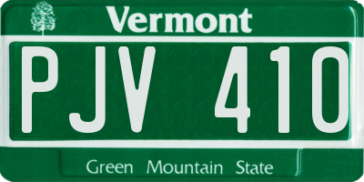 VT license plate PJV410
