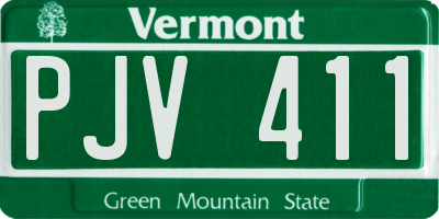 VT license plate PJV411