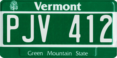 VT license plate PJV412