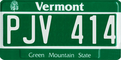 VT license plate PJV414