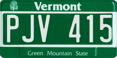 VT license plate PJV415