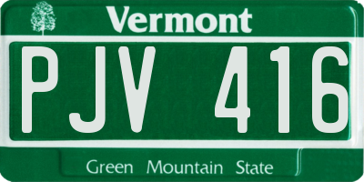 VT license plate PJV416