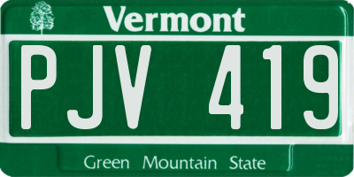 VT license plate PJV419