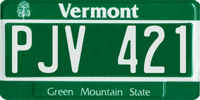 VT license plate PJV421