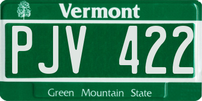 VT license plate PJV422