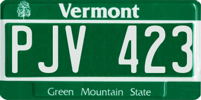 VT license plate PJV423