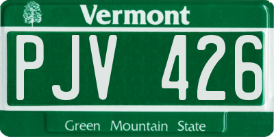 VT license plate PJV426