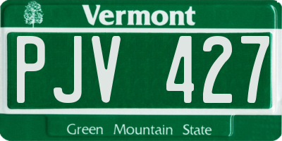 VT license plate PJV427