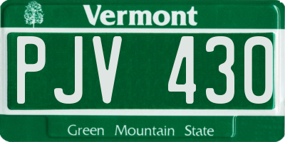 VT license plate PJV430