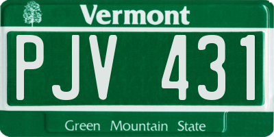 VT license plate PJV431
