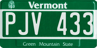 VT license plate PJV433
