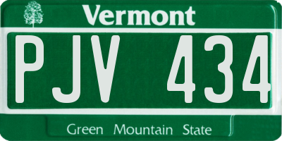 VT license plate PJV434