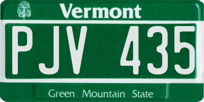 VT license plate PJV435