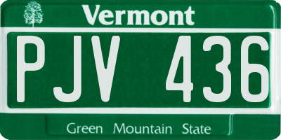 VT license plate PJV436