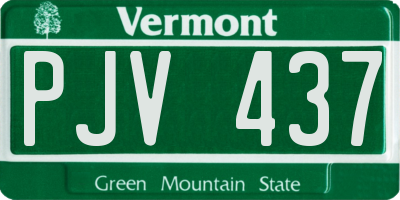 VT license plate PJV437