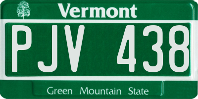 VT license plate PJV438