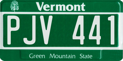 VT license plate PJV441