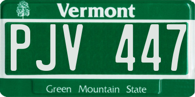 VT license plate PJV447