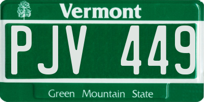 VT license plate PJV449