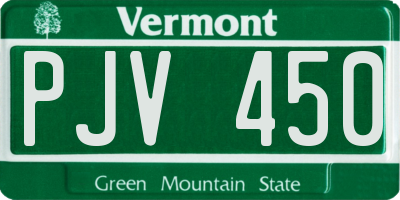 VT license plate PJV450