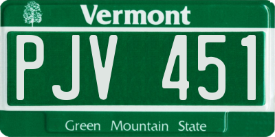 VT license plate PJV451