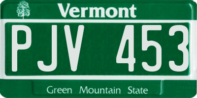 VT license plate PJV453