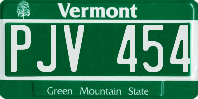 VT license plate PJV454