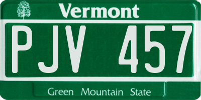 VT license plate PJV457
