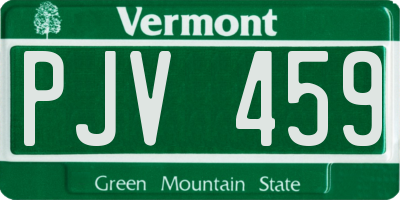 VT license plate PJV459