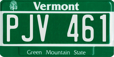 VT license plate PJV461