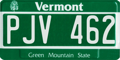 VT license plate PJV462