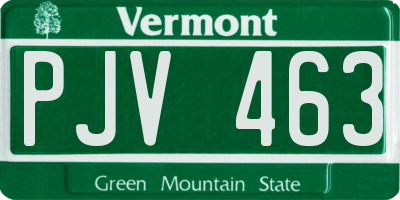 VT license plate PJV463