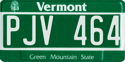 VT license plate PJV464