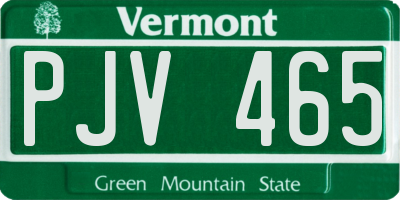 VT license plate PJV465