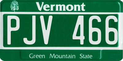 VT license plate PJV466