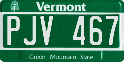 VT license plate PJV467
