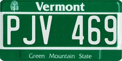 VT license plate PJV469