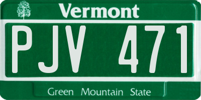 VT license plate PJV471