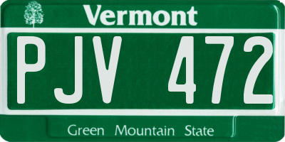 VT license plate PJV472