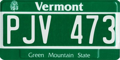 VT license plate PJV473