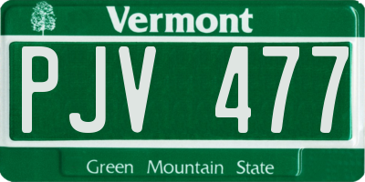 VT license plate PJV477