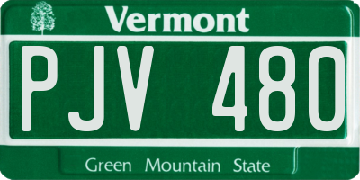 VT license plate PJV480