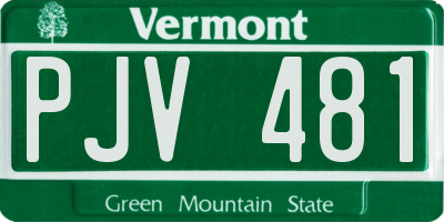 VT license plate PJV481